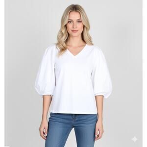 Essentiel Antwerp Bologna Large Balloon Sleeve TShirt Womens Size 0 32 White